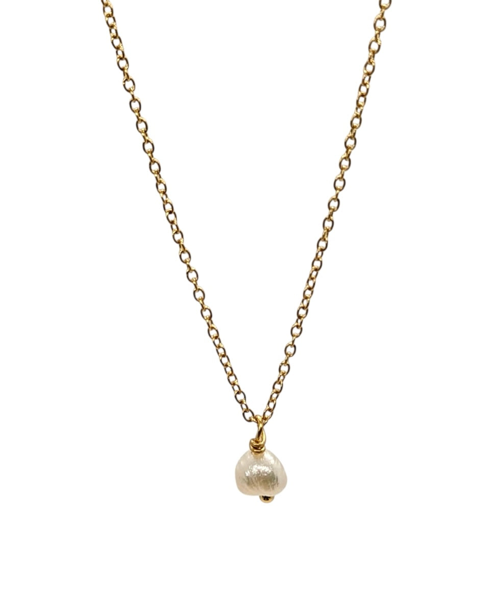 FRESHWATER PEARL SPECIAL EDITION GOLD NECKLACE (WHITE)