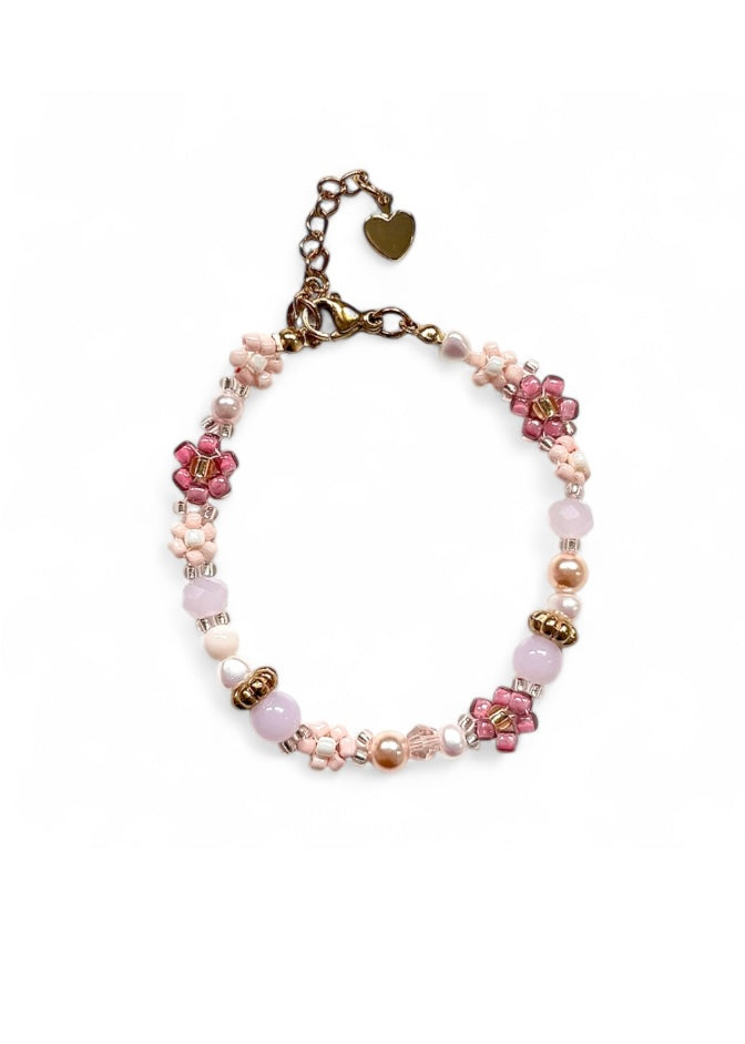 BLUSH BLOOM BEADED BRACELET