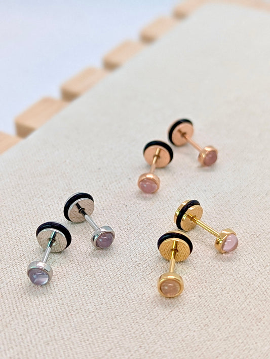 MOONLIT BLUSH EAR STUDS