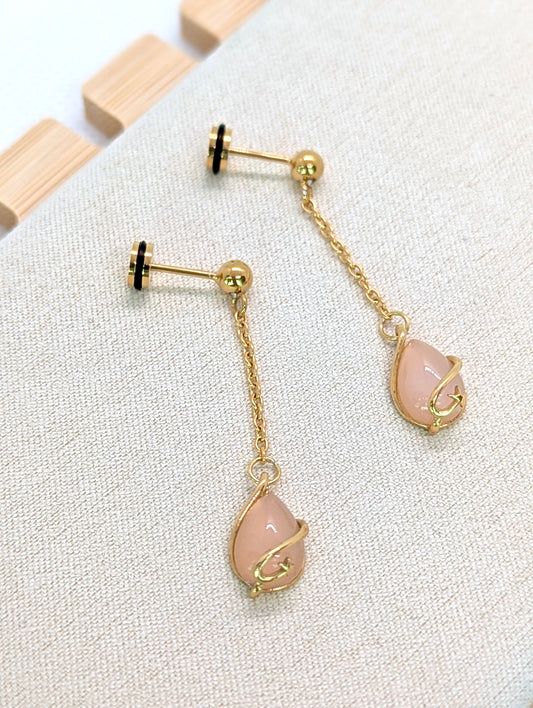 CELESTIAL ROSE EARRING DANGLES