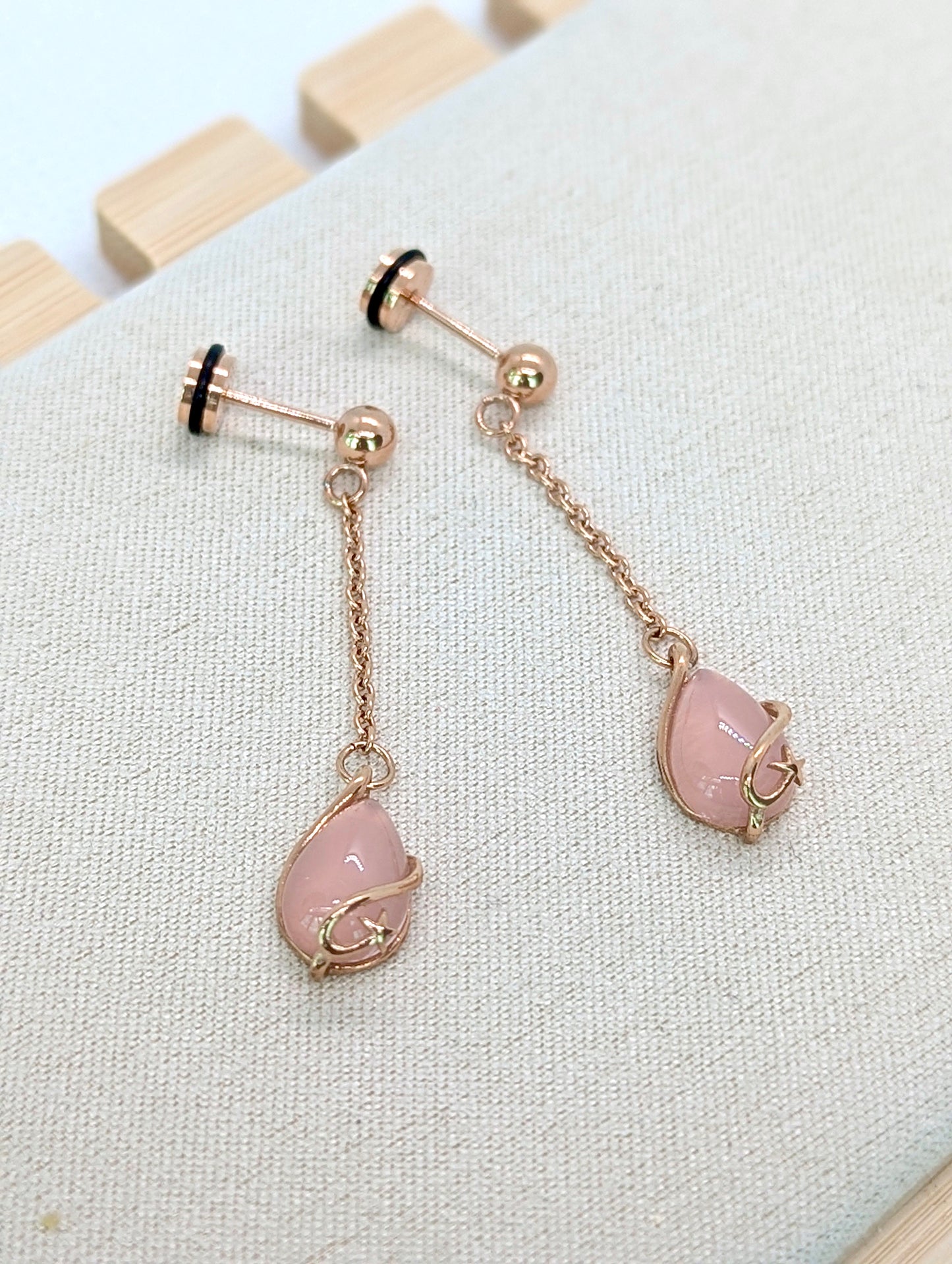 CELESTIAL ROSE EARRING DANGLES