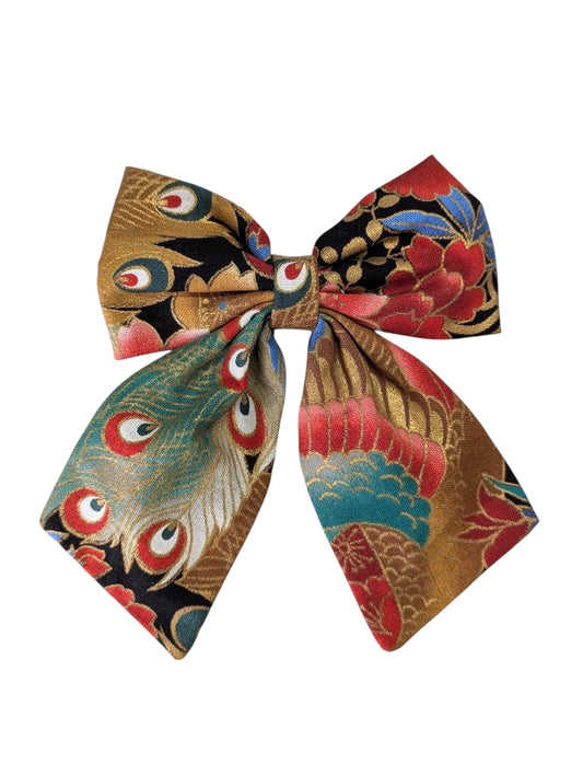 PEACOCK HAIR BOW