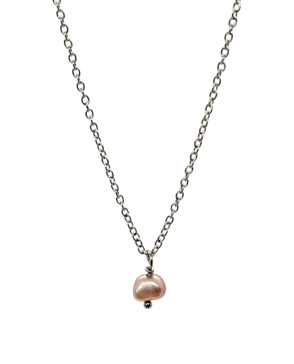FRESHWATER PEARL SPECIAL EDITION SILVER NECKLACE (PURPLE)