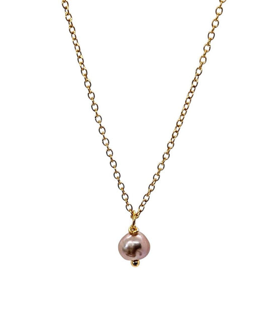 FRESHWATER PEARL SPECIAL EDITION GOLD NECKLACE (PURPLE)