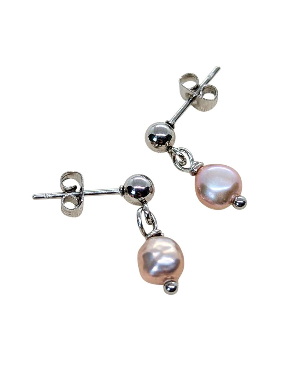 FRESHWATER PEARL SPECIAL EDITION SILVER EARRING DANGLES (PURPLE)